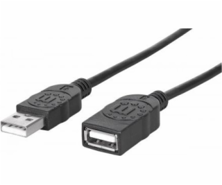 Kábel USB Manhattan USB-A - USB-A 1 m Czarny (308519)