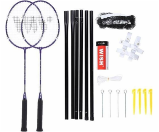 Wish Alumtec badminton racket set 4466 2 purple rackets +...