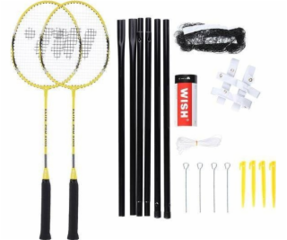 WISH Alumtec 4466 Badminton Rocket Set Yellow 2 PCS + Shu...