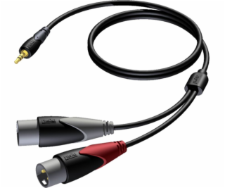 3,5mm jack samec stereo kabel - 2x XLR samec 3M