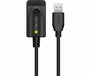 Kabel USB Techly USB-A - USB-A 20 m Czarny (IUSB-REP220TY3)