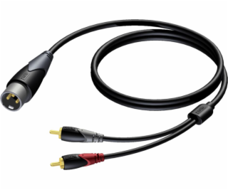 XLR audio kabel samec - 2X RCA / CINCH samec 1,5m