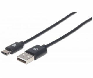 Kábel USB Manhattan USB-A - USB-C 2 m Czarny (354929)