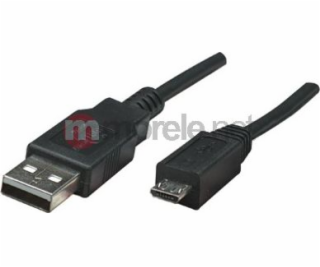 Kábel USB Manhattan USB-A - microUSB 1.8 m Czarny (307178)