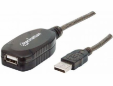 Kábel USB Manhattan USB-A - USB-A 10 m Czarny (150248)