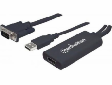 Kábel Manhattan HDMI - D-Sub (VGA) + USB-A 0.3m czarny (152426)