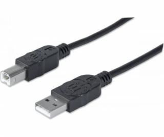 Kábel USB Manhattan USB-A - USB-B 1 m Czarny (306218)