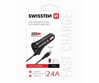 Swissten Cl Autonabíječka Micro Usb A Usb 2,4A Power