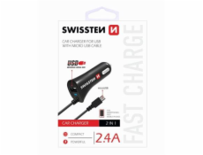 Swissten Cl Autonabíječka Micro Usb A Usb 2,4A Power