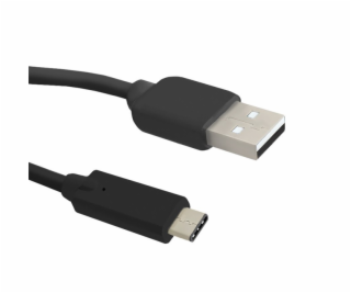 Kabel USB Qoltec USB-A - USB-C 0.25 m Czarny (50496)