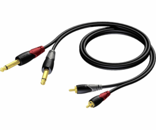 2x RCA / Cinch samec kabel - 2x 6,3 mm Mono samec konekto...