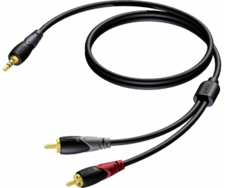 3,5 mm jack samec stereo kabel – 2x RCA / Cinch samec 3 m