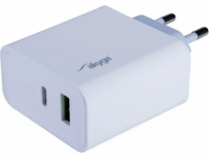 TRX Akyga AK-CH-14 USB nabíječka 220V/ 5-20V/ 45W/ USB-C + USB-A/ PD 3.0/ QC 3.0/ AFC/ FCP/ Apple 2.4A/ PPS/ bílá