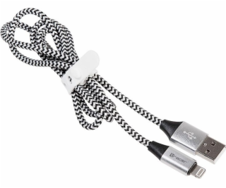 Kabel USB 2.0 iPhone AM lightning 1,0m czarno-srebrny