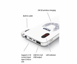 Tesla QI 10 Wireless White, powerbanka 8000 mAh