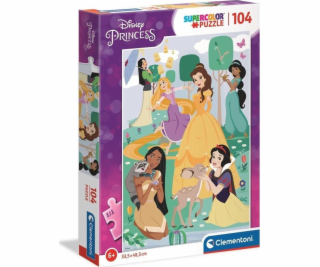 Puzzle Clementoni 104 dílků Disney Princess Super Color