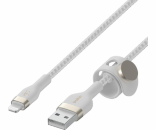 Belkin kabel USB-A s konektorem LTG,3M bilý pletený