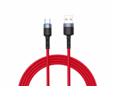 Tellur Data cable USB na Type-C s LED Light, 3A, 1.2m red