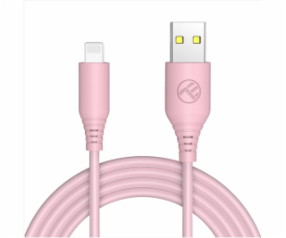 TELLUR Silicone, Kábel, USB/Lightning, 1m, pink