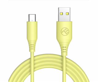 Tellur Silicone USB do Type-C cable 3A, 1m, žltá