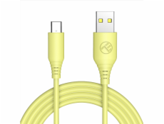 Tellur Silicone USB do Type-C cable 3A, 1m, žltá