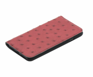 Tellur Book case Ostrich Genuine Leather for iPhone 7 red