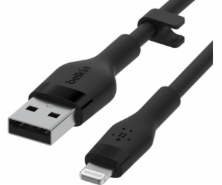 BoostCharge USB-A to Lightning kabel silikonový 3m, černý