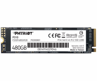 PATRIOT P310 480GB SSD / Interní / M.2 PCIe Gen3 x4 NVMe ...