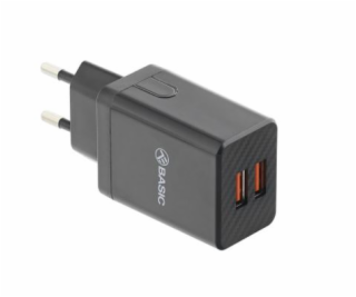 Tellur Basic Wall Charger HC204 2xUSB, 2.4A, black