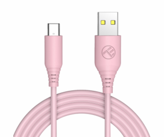 Tellur Silicone USB na Type-C cable 3A 1m pink