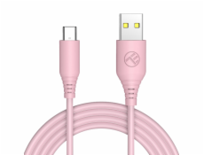 Tellur Silicone USB na Type-C cable 3A 1m pink