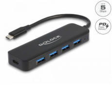 Delock Rozbočovač USB Type-C™, 4 porty, USB 3.2 Gen 1 a s Power Delivery, 85 W