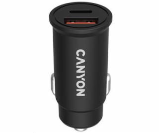 CANYON auto nabíječka C-30, 1x USB-C + 1x USB-A (PD 30W/Q...