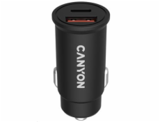 CANYON auto nabíječka C-30, 1x USB-C + 1x USB-A (PD 30W/QC 3.0 18W), vstup 12V-24V