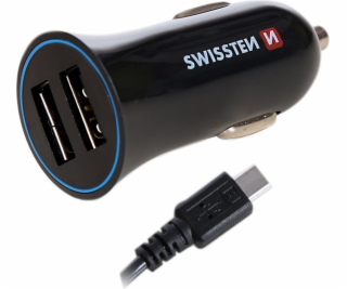 Swissten Cl Adaptér 2,4A Power 2X Usb + Kabel Usb-C