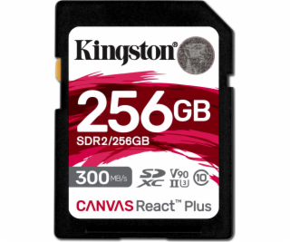 Kingston 256GB Canvas React Plus SDXC UHS-II 300R/260W U3...