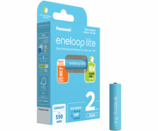 1x2 Panasonic Eneloop lite Micro 550mAh AAA Ni-MH    BK-4...