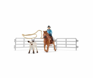 Schleich Farm World     42577 Cowgirl Team Roping Fun