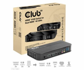 Club3D síťový přepínač - Switch, HDMI KVM Switch - Dual H...