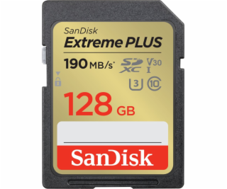 SanDisk SDXC karta 128GB Extreme PLUS (190 MB/s Class 10,...