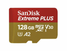 SanDisk micro SDXC karta 128GB Extreme PLUS (200 MB/s Class 10, UHS-I U3 V30) + adaptér