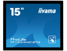 15  iiyama TF1534MC-B7X: TN, XGA, capacitive, 10P, 370cd/m2, VGA, DP, HDMI, IP65, černý