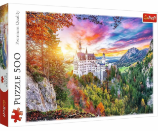 Puzzle 500 dílků Pohled na zámek Neuschwanstein v Německu