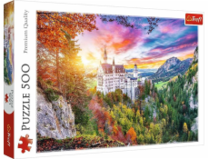 Puzzle 500 dílků Pohled na zámek Neuschwanstein v Německu