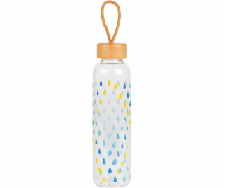 Cambridge CM06991 Raindrops Glass Bottle 550ml with Bambo...