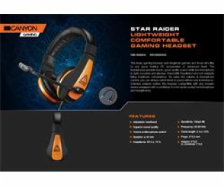 CANYON Herní headset STAR RAIDER GH-1A, 3,5mm jack, ovlád...