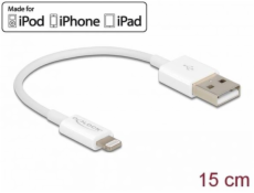 Delock USB datový a napájecí kabel pro iPhone™, iPad™, iPod™ bílý 15 cm