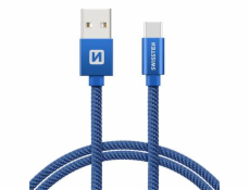 Swissten Datový Kabel Textile Usb / Usb-C 1,2 M Modrý