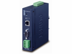 PLANET průmyslový konvertor RS-232/422/485 na IP, 1x COM, 1x 100Base-TX, 9-48VDC, -40~+75°C, IP30, SNMP+Telnet