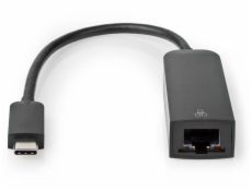 NEDIS kabelový adaptér USB 3.2 Gen 1/ USB-C zástrčka - RJ45 zásuvka/ kulatý/ černý/ 20cm